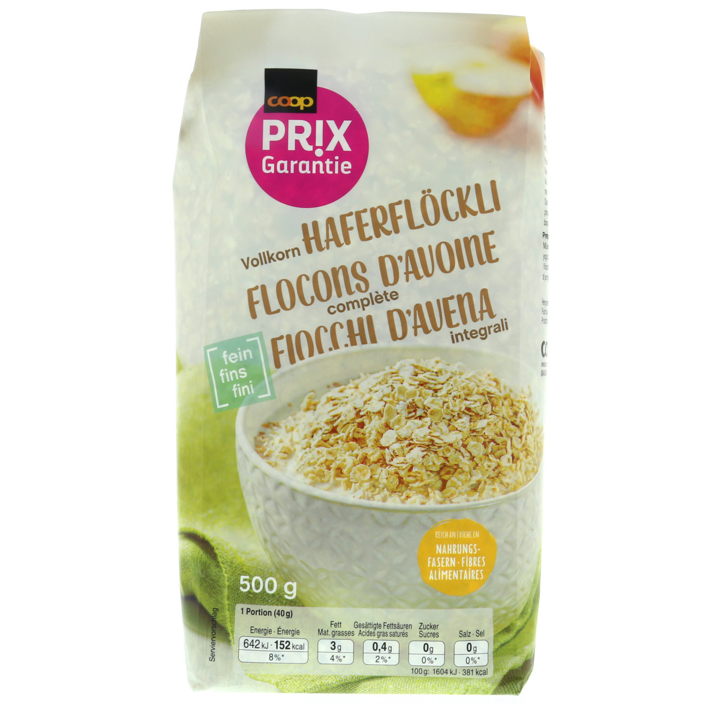 Prix Garantie Vollkorn Haferflöckli fein