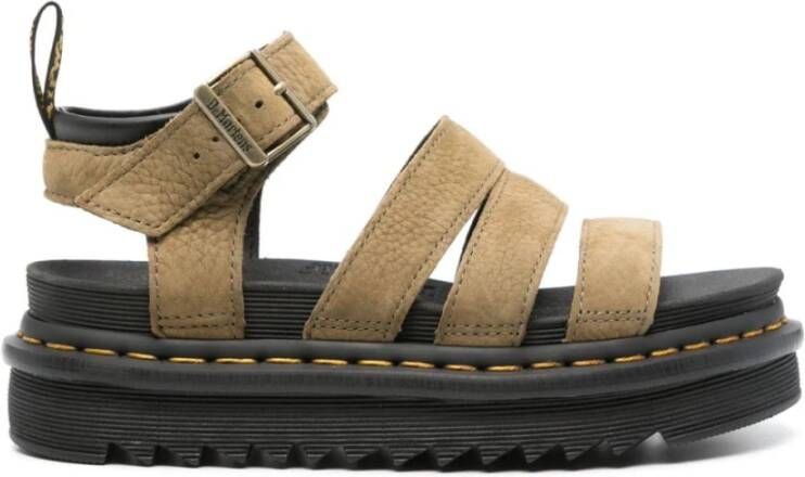 Dr. Martens Sandalen met sleehak Blaire Muted Olive Tumbled Nubuck