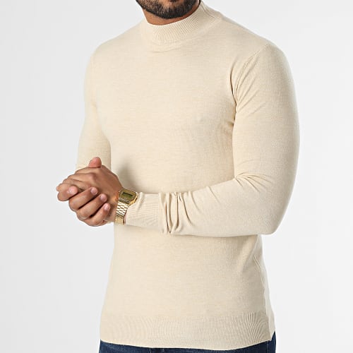 Pull Col Cheminée LD-690017 Beige