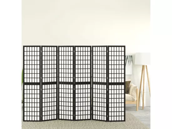 Cloison de séparation pliable 6 panneaux 240x170 cm Noir