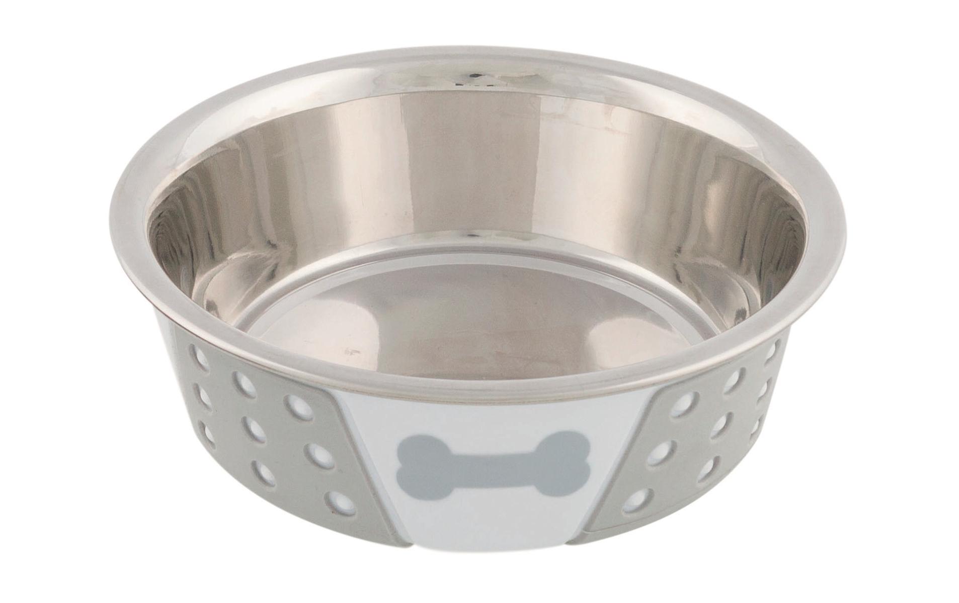 Edelstahlnapf mit Silikonumrandung 0.4 l / ø 14 cmWassernapf/Futternapf für Hunde, 0.4 l