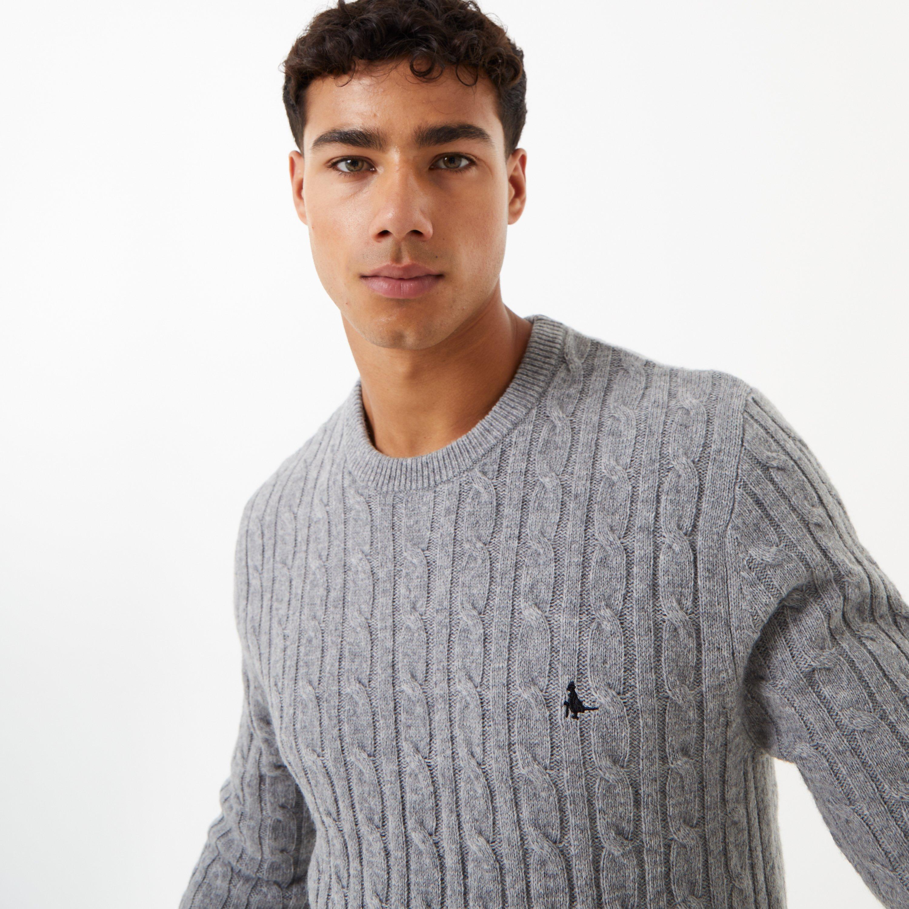 Jack Wills Marlow Merino Wool Blend Cable Knitted Jumper