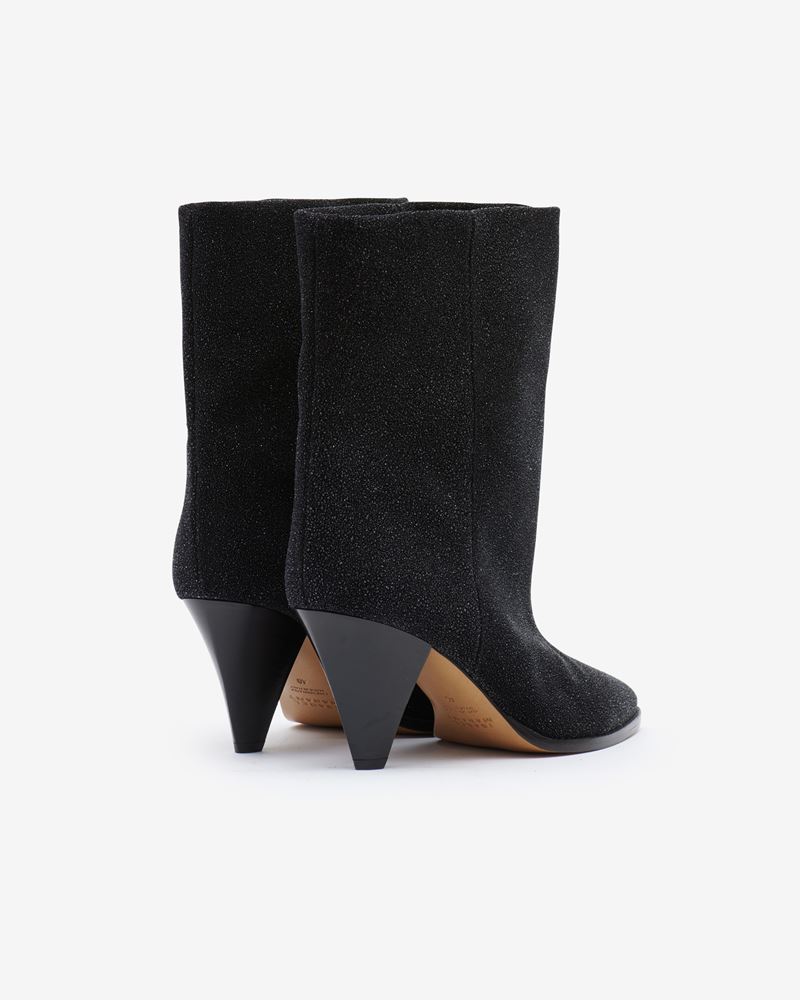 BOTTINES EN CUIR VEAU VELOURS PAILLETE ROUXA