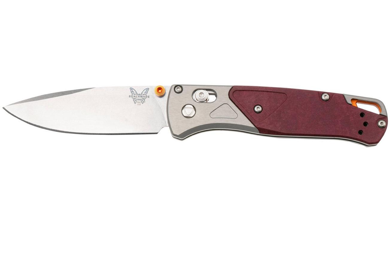 Benchmade Bugout 535-09 Stonewashed CPM S90V, Gray Aluminum Redstone Richlite, zakmes