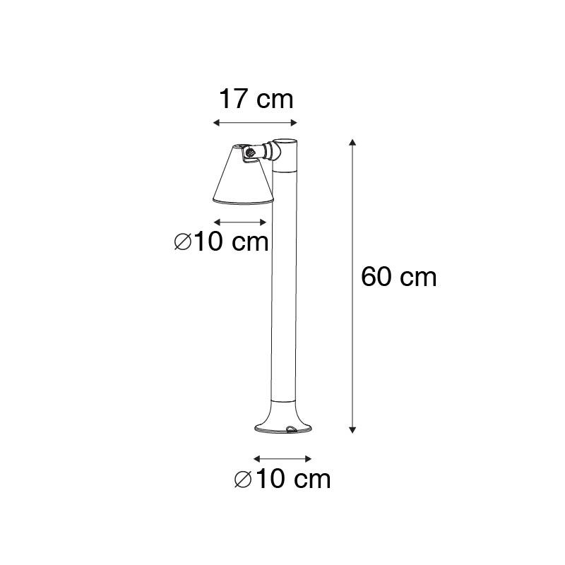 Modern buiten paaltje zwart 60 cm IP44 verstelbaar - Ciara