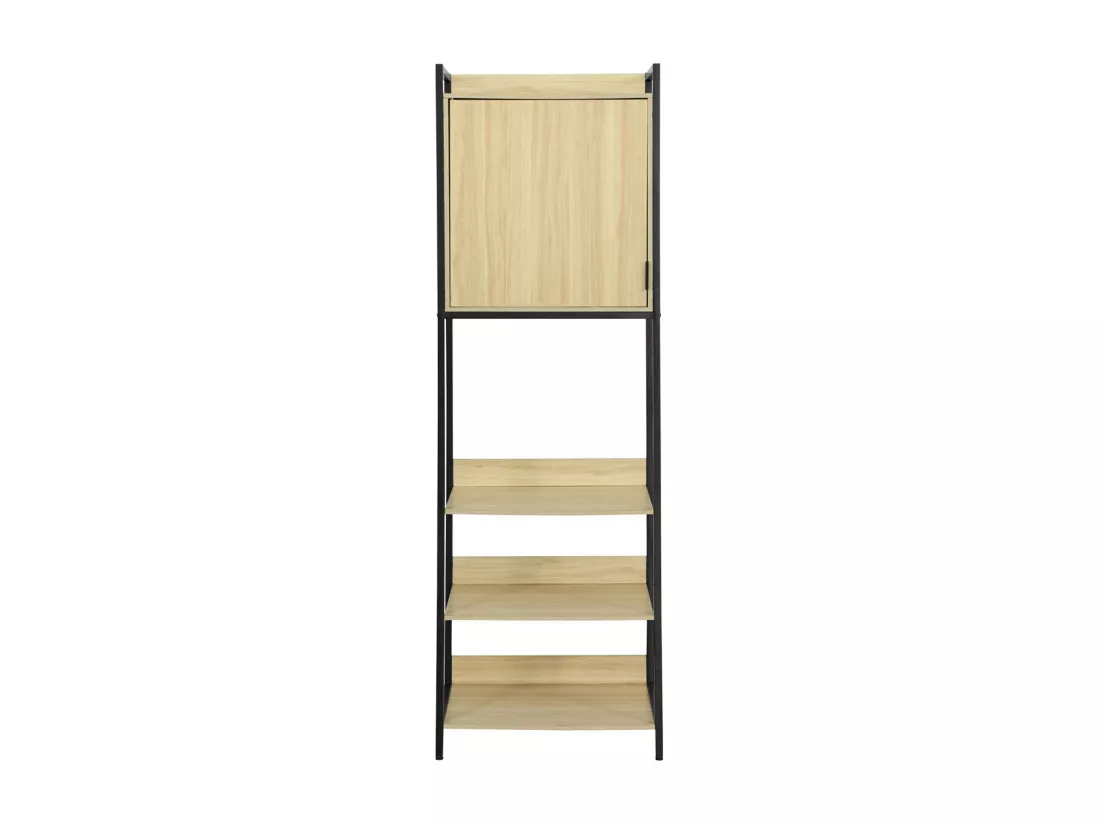 Module dressing noir avec 5 étagères et 1 porte. L 60 x P 48 x H 190 cm