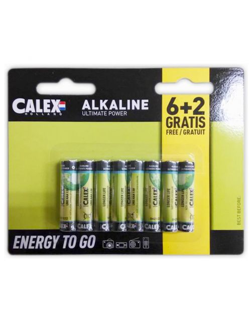 Calex Alkaline Aaa Batterij Penlite - Elektra - 6+2 stuks
