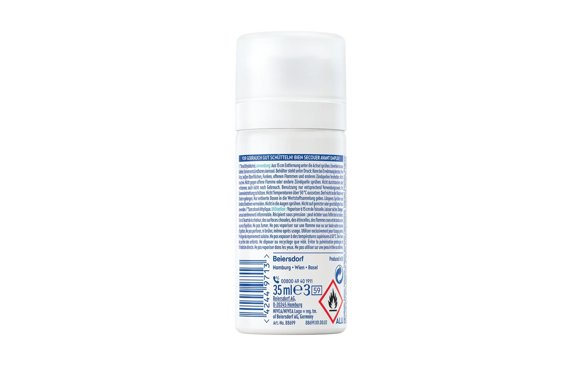 Deo Spray Dry Active Mini 35 mlDry Active Spray für 48 Stunden lang zuverlässigen Anti-Transpirant-Schutz