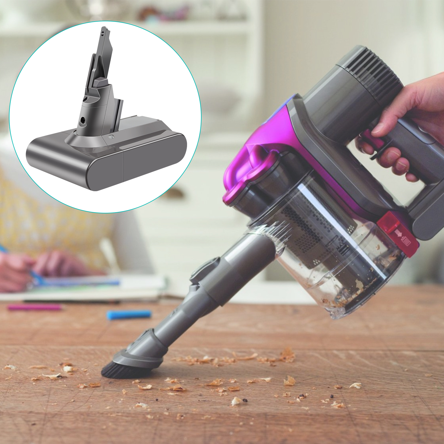 Dyson V7 Ersatz Akku Staubsaugerakku 21.6V / 2500mAh (6133) - Grau