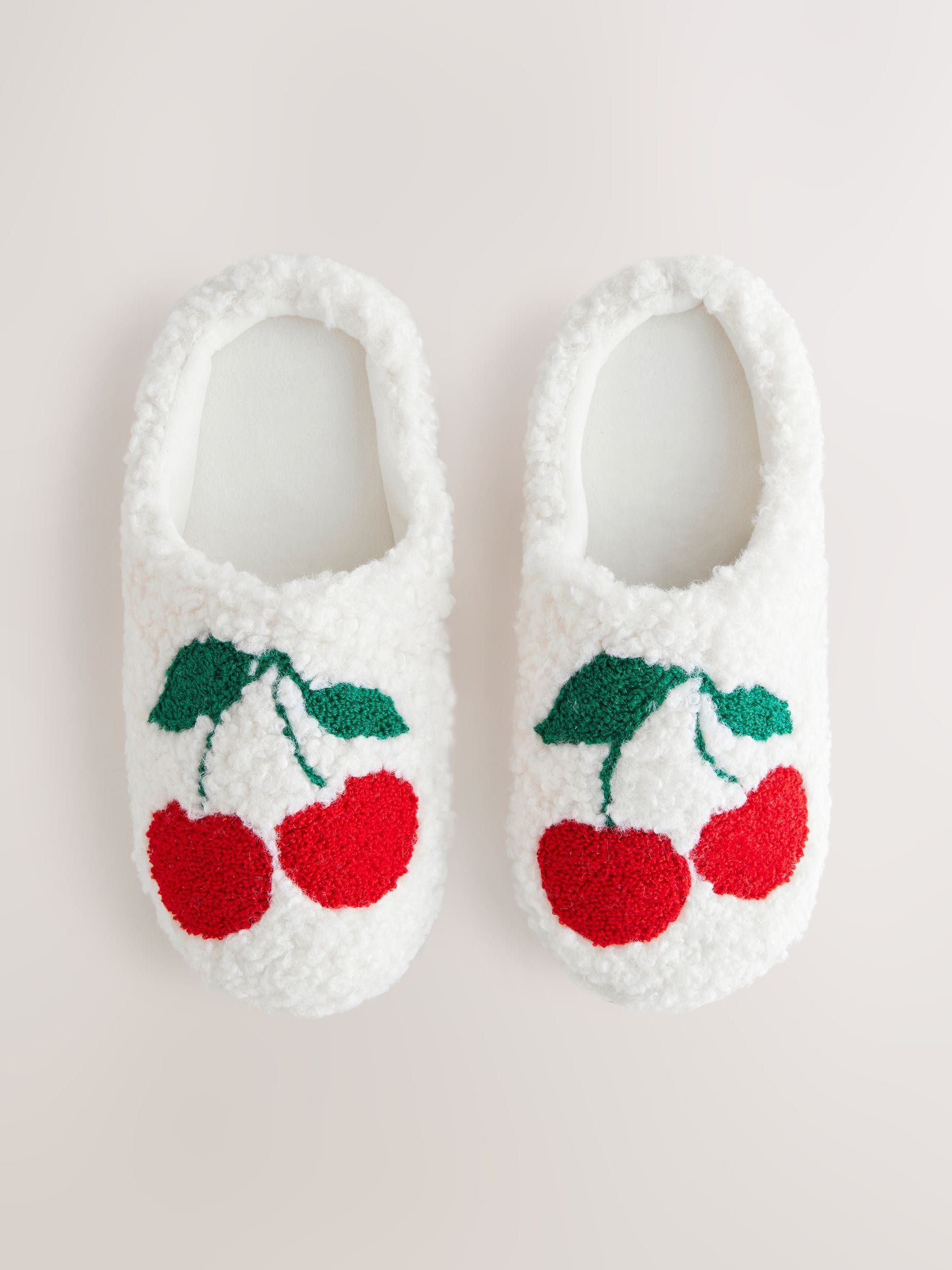 Ecru kersenrode - Borg Graphic Mule Slippers