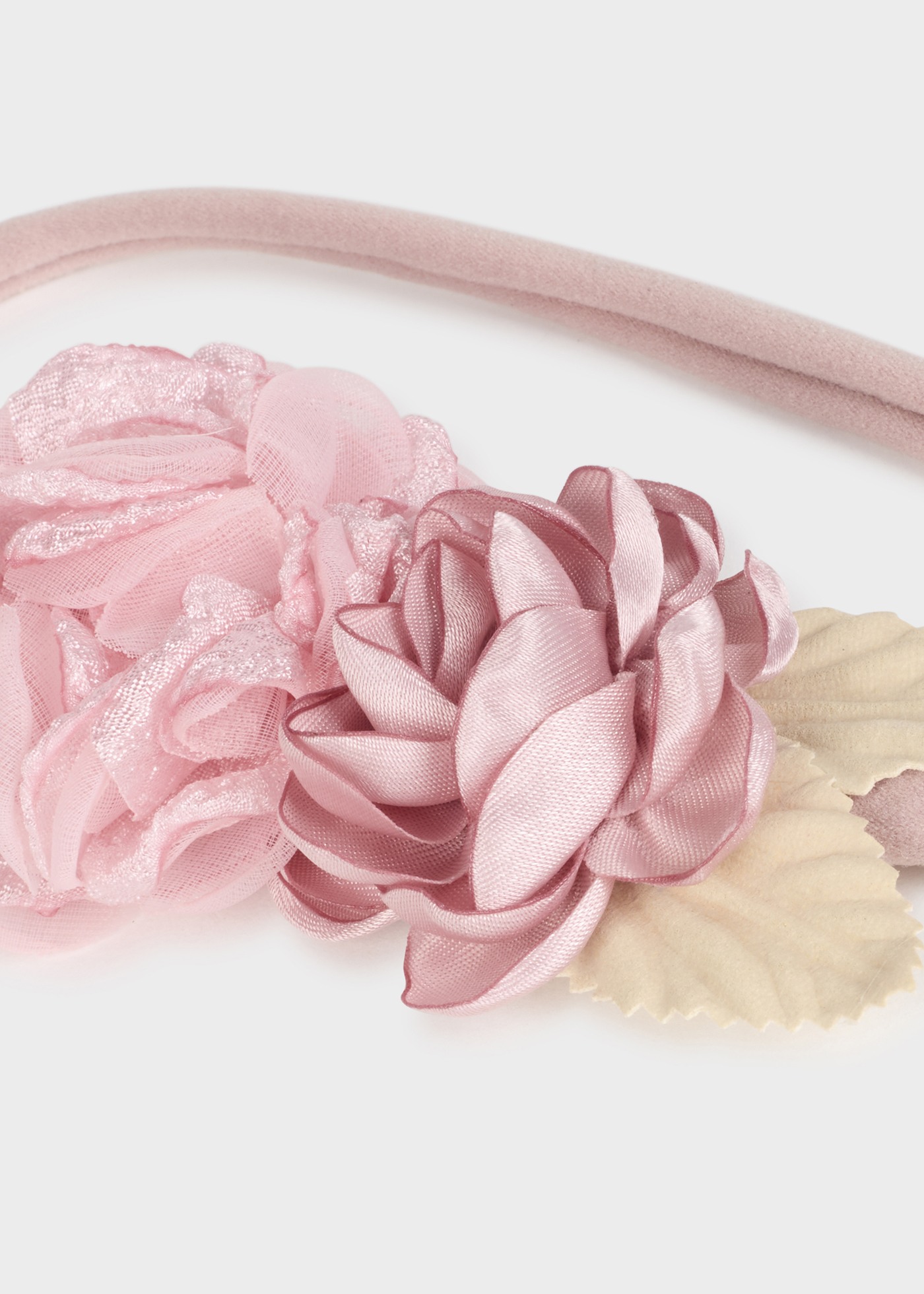 Faixa de cabelo elástica com aplique floral para bebê