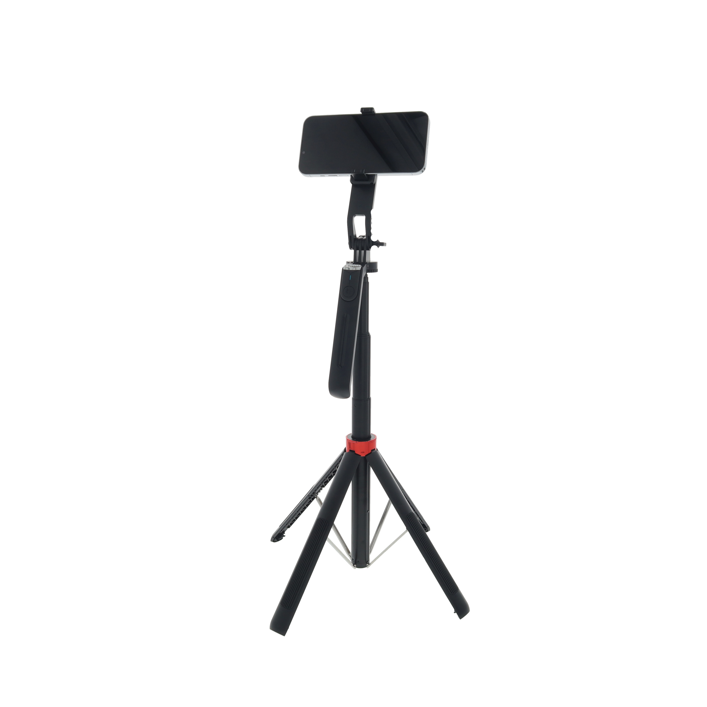 (180cm) Universal Bluetooth 5.2 Selfie Stick Tripod Vierbein Stativ Halterung mit LED Licht   Fernauslöser für Smartphone - Schwarz