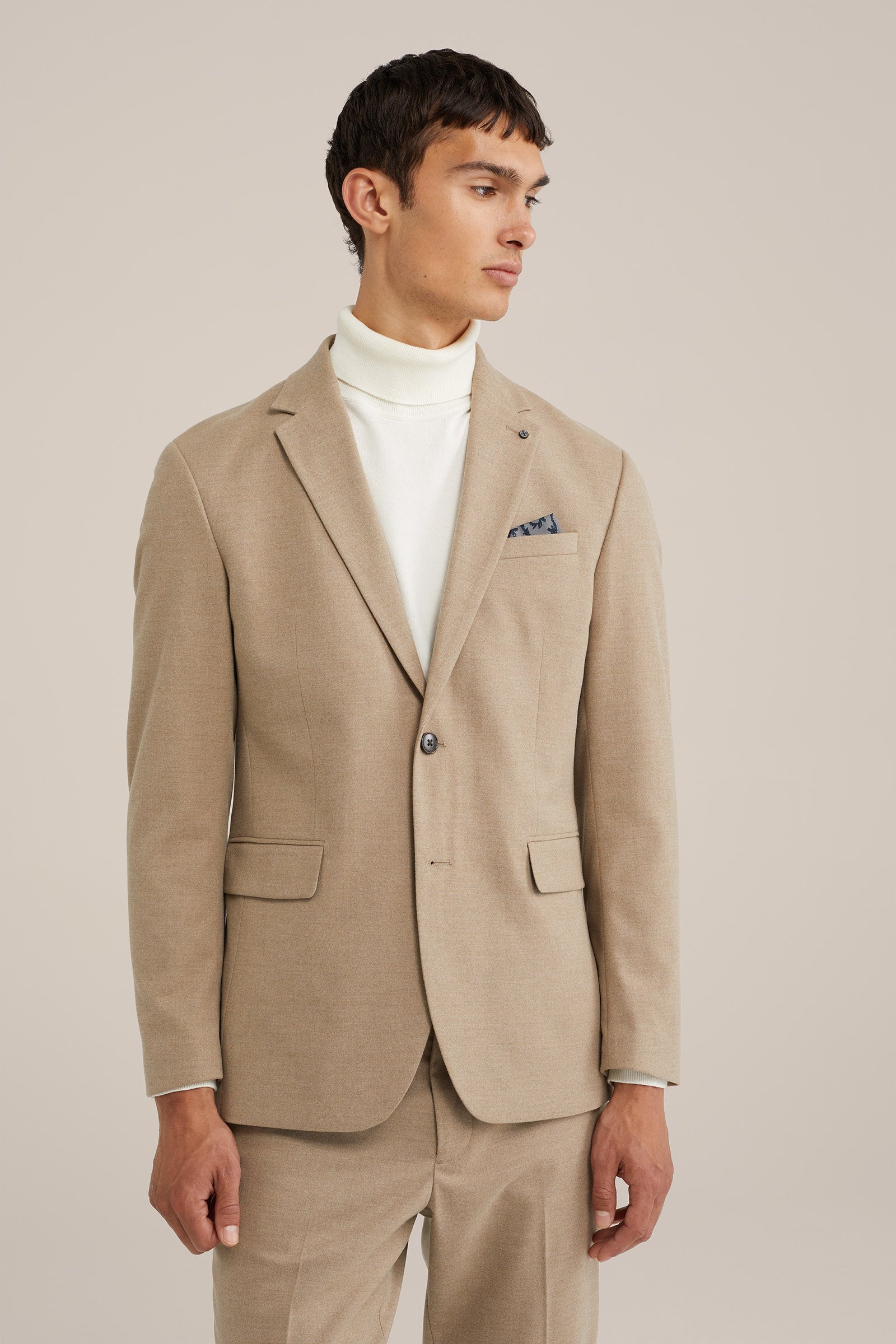 slim fit blazer WE Fashion Beige