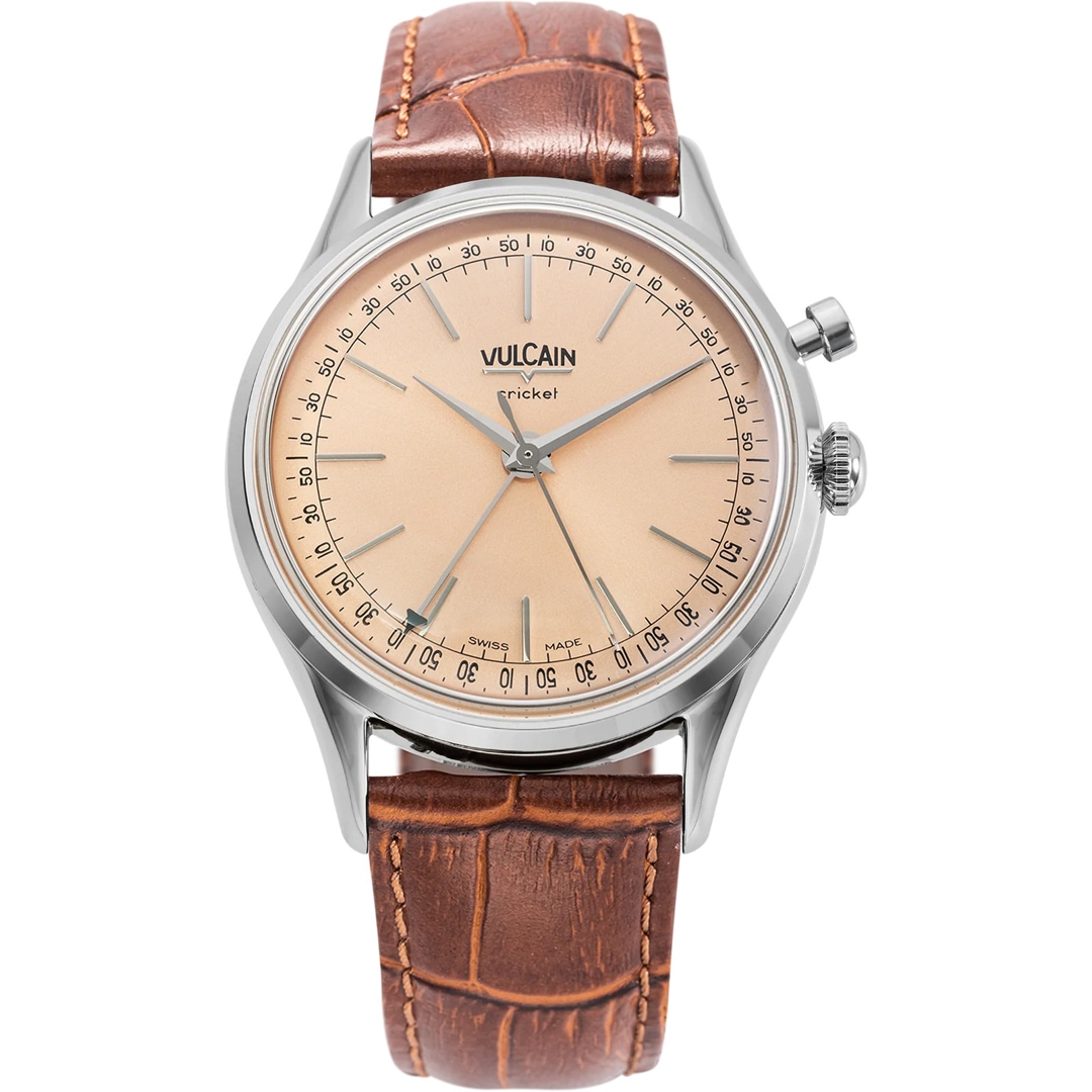 Vulcain Cricket President 39mm Pale Salmon Steel Caseback