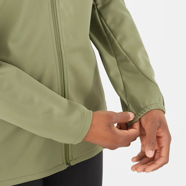 GORE TEX INFINIUM™ WINDSTOPPER®  Windjacke mit Kapuze durchgehendem Reißverschluss Damen DEEPLICHENGREEN
