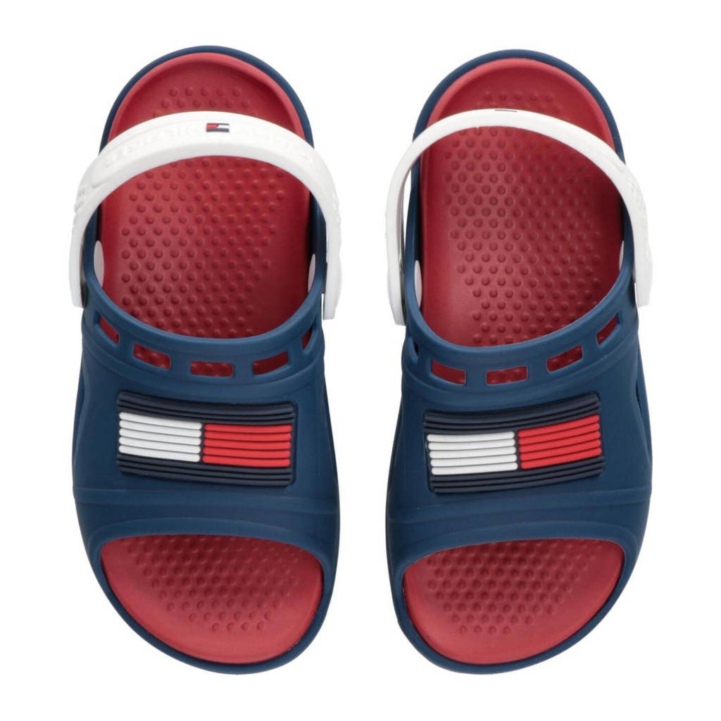 Tommy Hilfiger badslippers met hielbandje donkerblauw