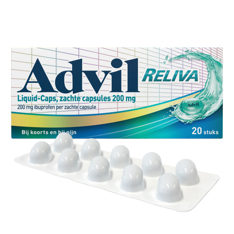 Advil Reliva Liquid-Caps 200 mg Voor Pijn En Koorts 20 Caps