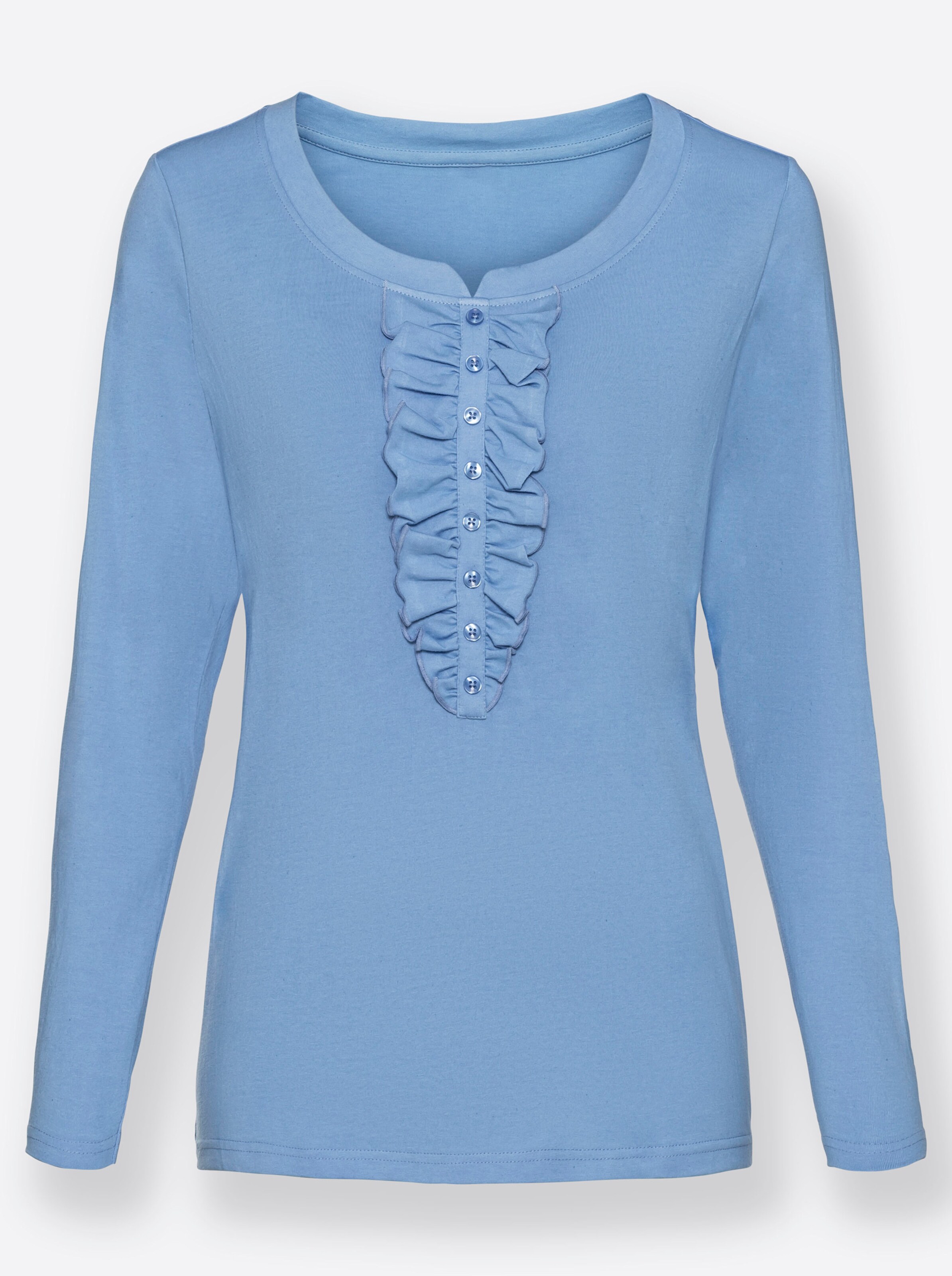 Rundhalsshirt in himmelblau