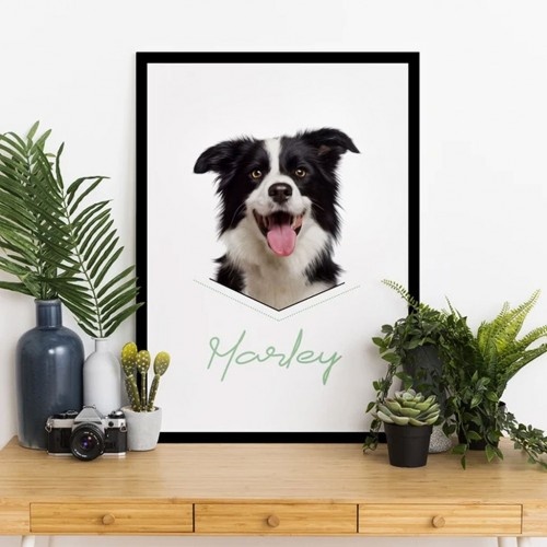 Retrato personalizado e realista do seu animal de estimação em uma folha de papel.