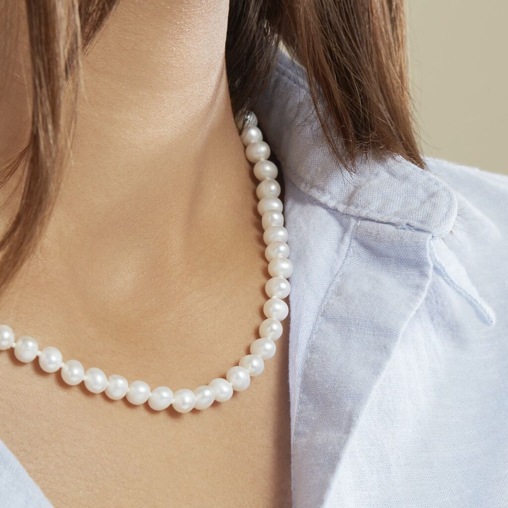 Collier Kanwal Or Jaune Perle De Culture