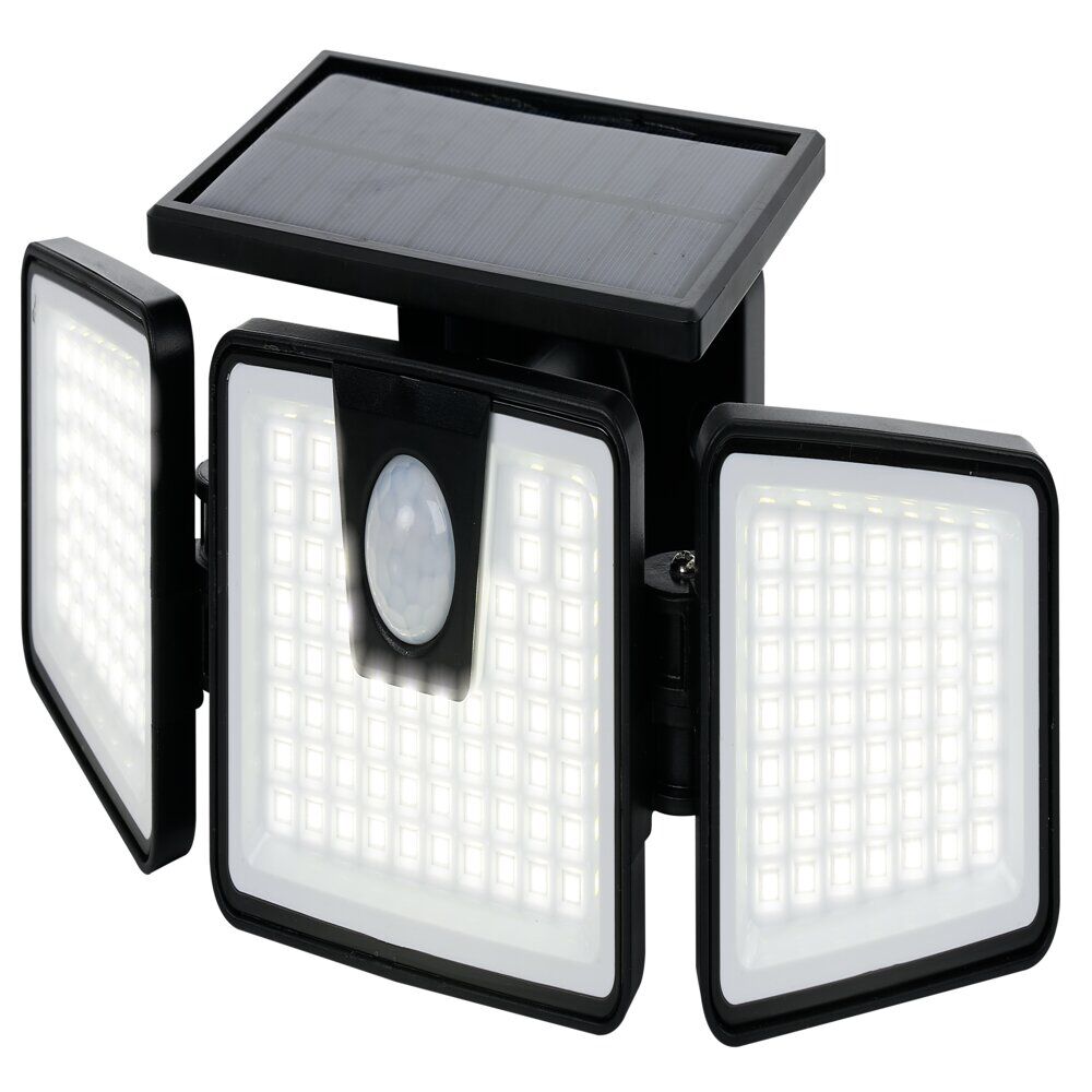 Lampe solaire LED triple avec détecteur de mouvement 550lms