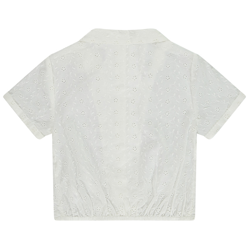 Chemisier manches courtes en broderie anglaise pour fille