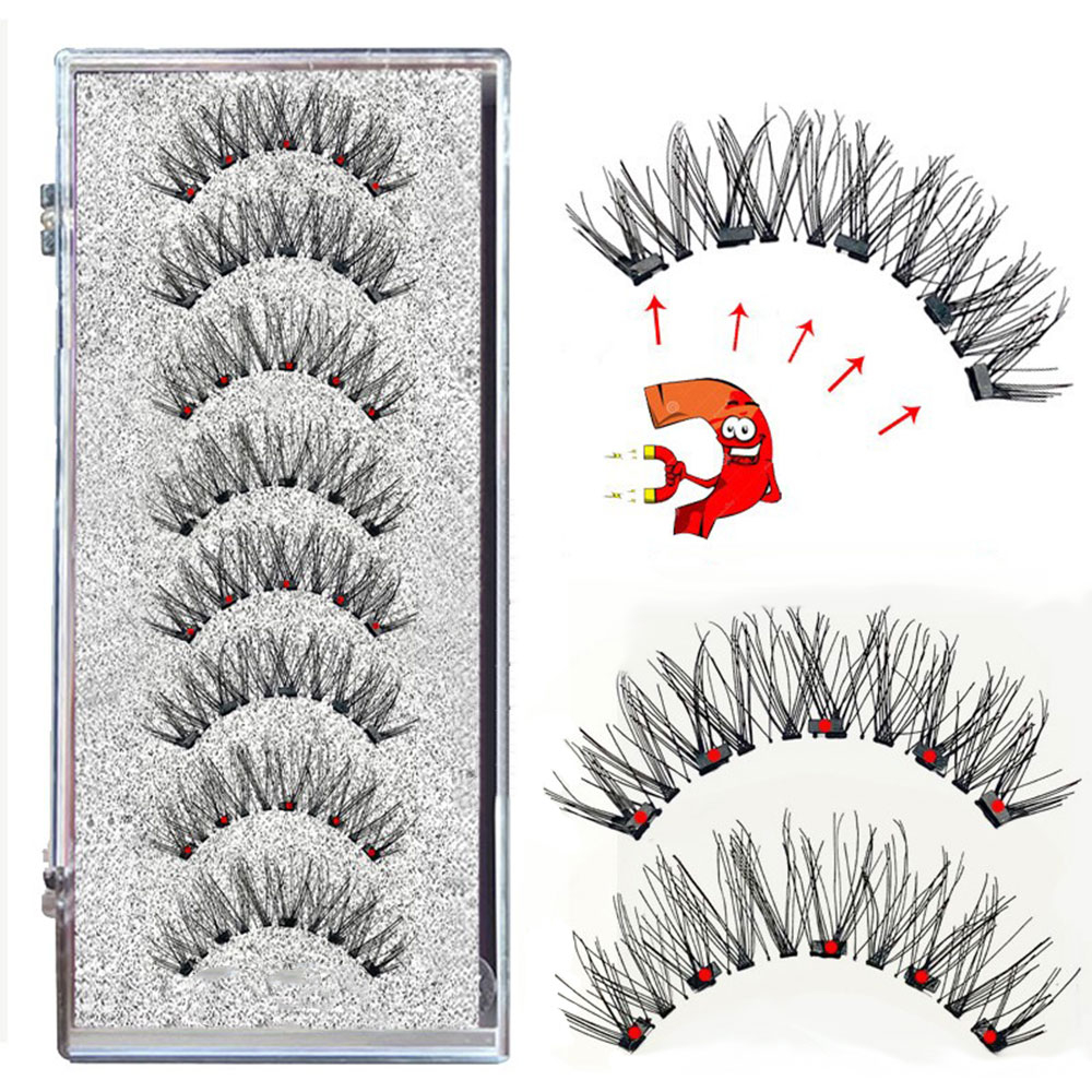 (9-tlg. Set) Magnetisches Wimpern Set Fake Volume Lashes mit Magnetischer Pinzette