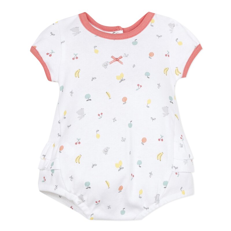 Combi courte coton blanc motifs fruits naissance Absorba Aucune nuance