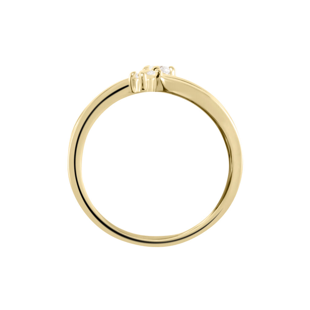 Bague Ana-lou Plaque Or Jaune Oxyde De Zirconium