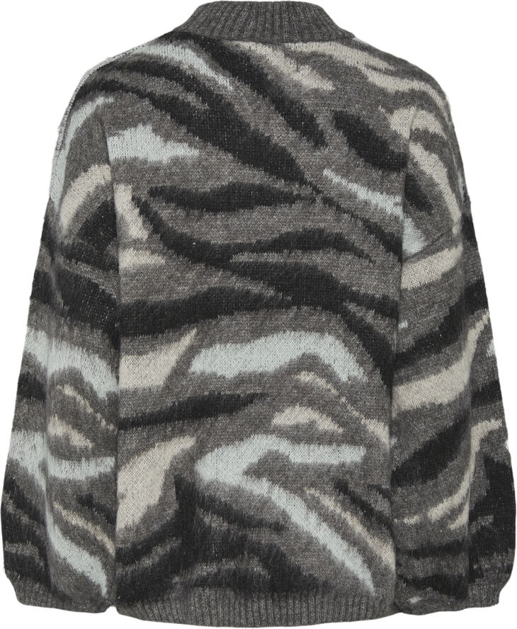 Pieces PCPEGGY LS HIGH NECK JACQUARD KNIT Hvid