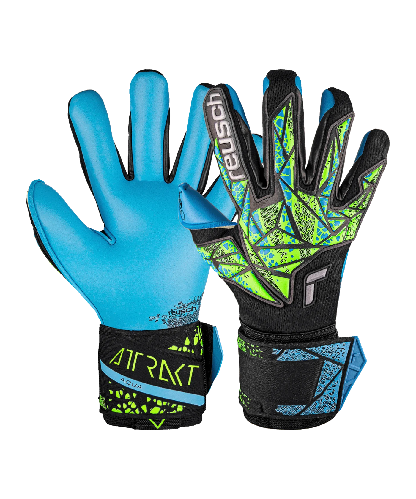 Reusch Attrakt TW-Handschuhe Aqua 2024 Schwarz Grün Blau F7410