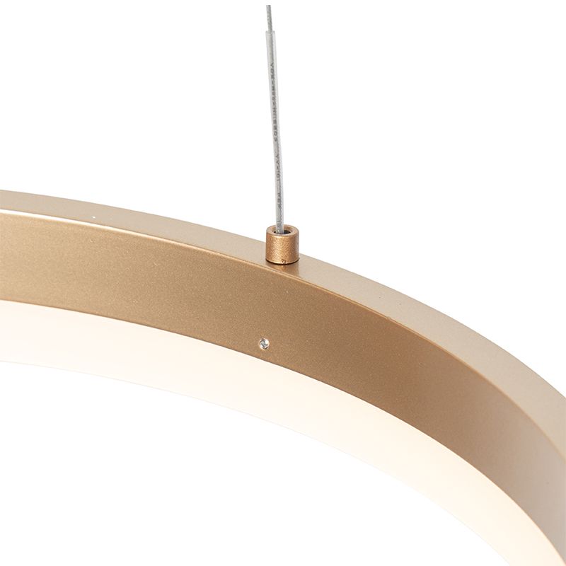 Design hanglamp goud 40 cm incl. LED 3-staps dimbaar - Anello