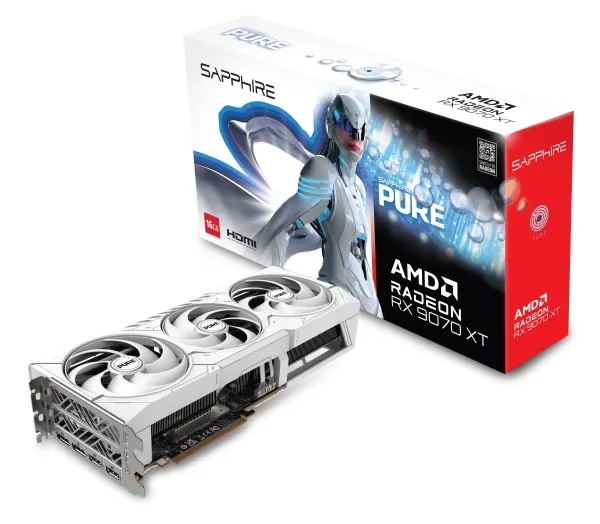 Sapphire Pure Radeon RX 9070 XT - Grafikkort - Radeon RX 9070 XT - 16 GB GDDR6 - PCIe 5.0 x16 - 2 x DisplayPort, 2 x HDMI