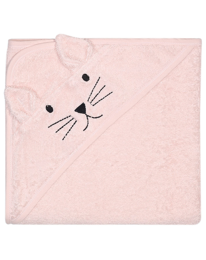 Kapuzenhandtuch KATZE (76x76) in rosa