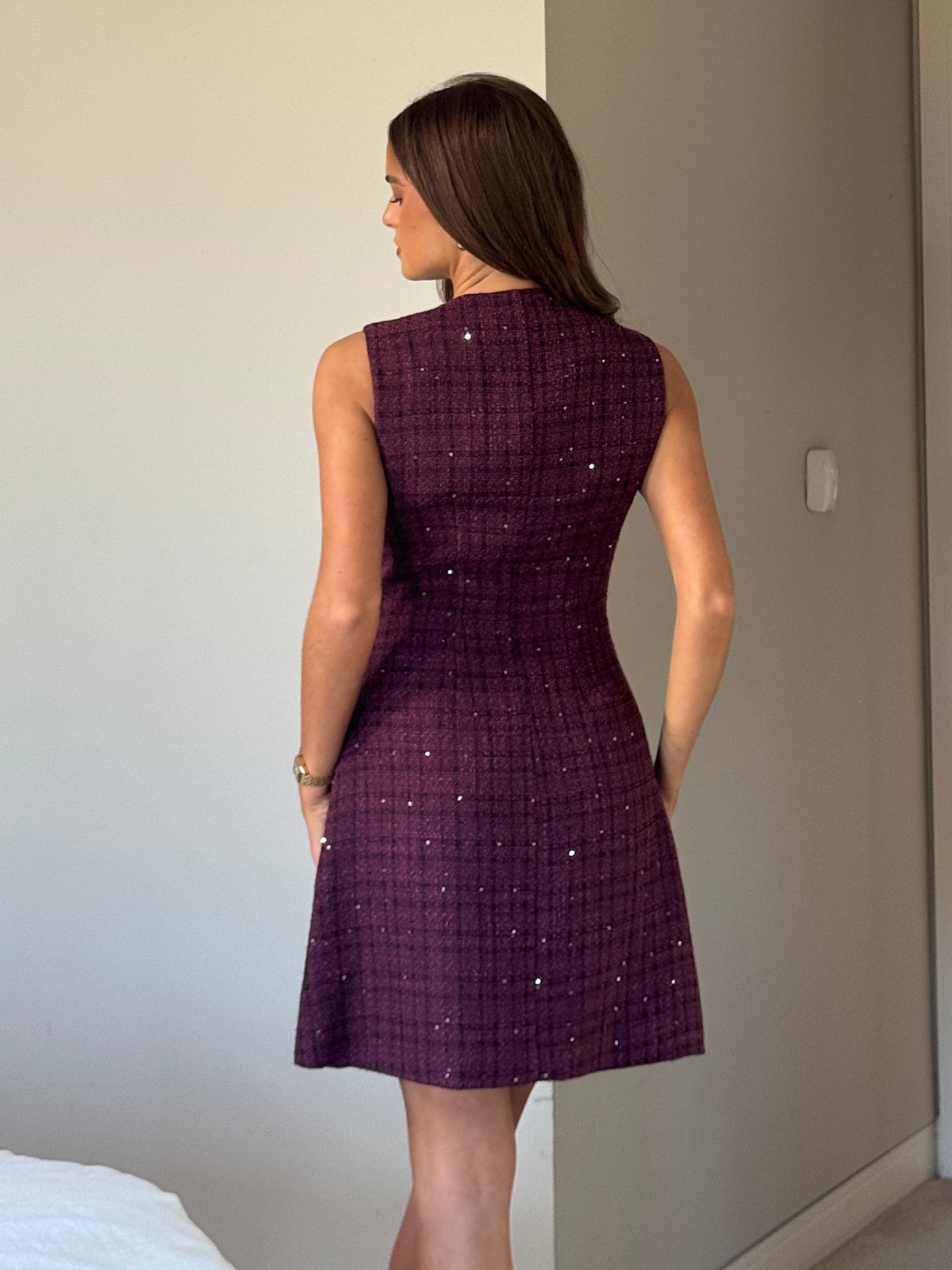 Girl In Mind Hazel Tailored Sequin Tweed Mini Dress