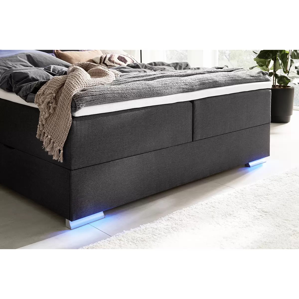 Boxspringbett Las Vegas II 160x200 Anthrazit