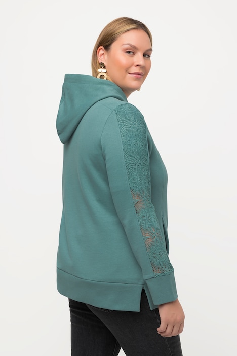Hoodiejacke, Spitze, Kapuze, Biobaumwolle