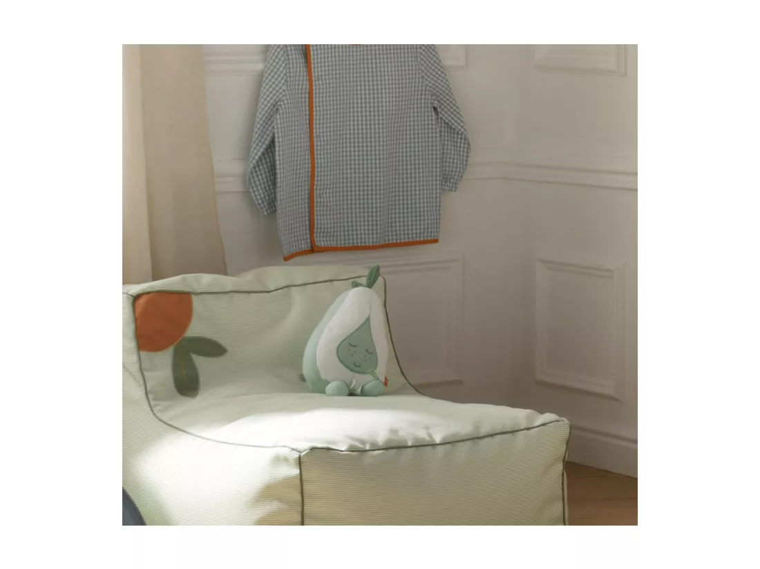 Doudou poire en coton blanc