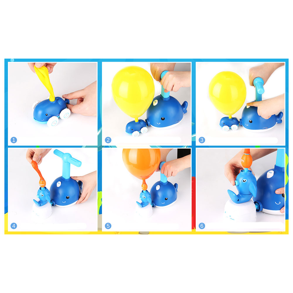 (23-tlg. Set) Lustige Kinder Ballon Launcher Luftpumpe Erziehungs Wissenschaft Antriebskraft   Ballone - Blau