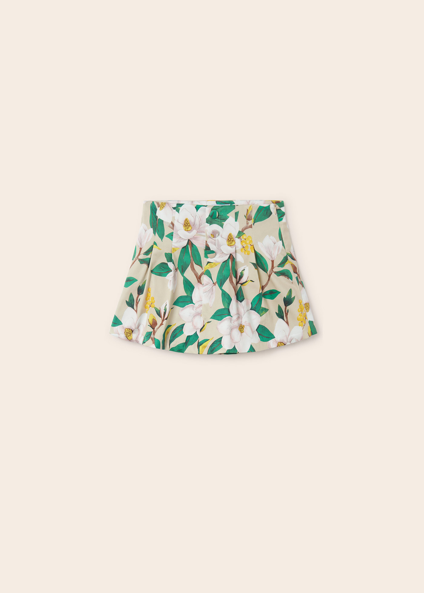 Calças culote estampadas em algodão para meninas