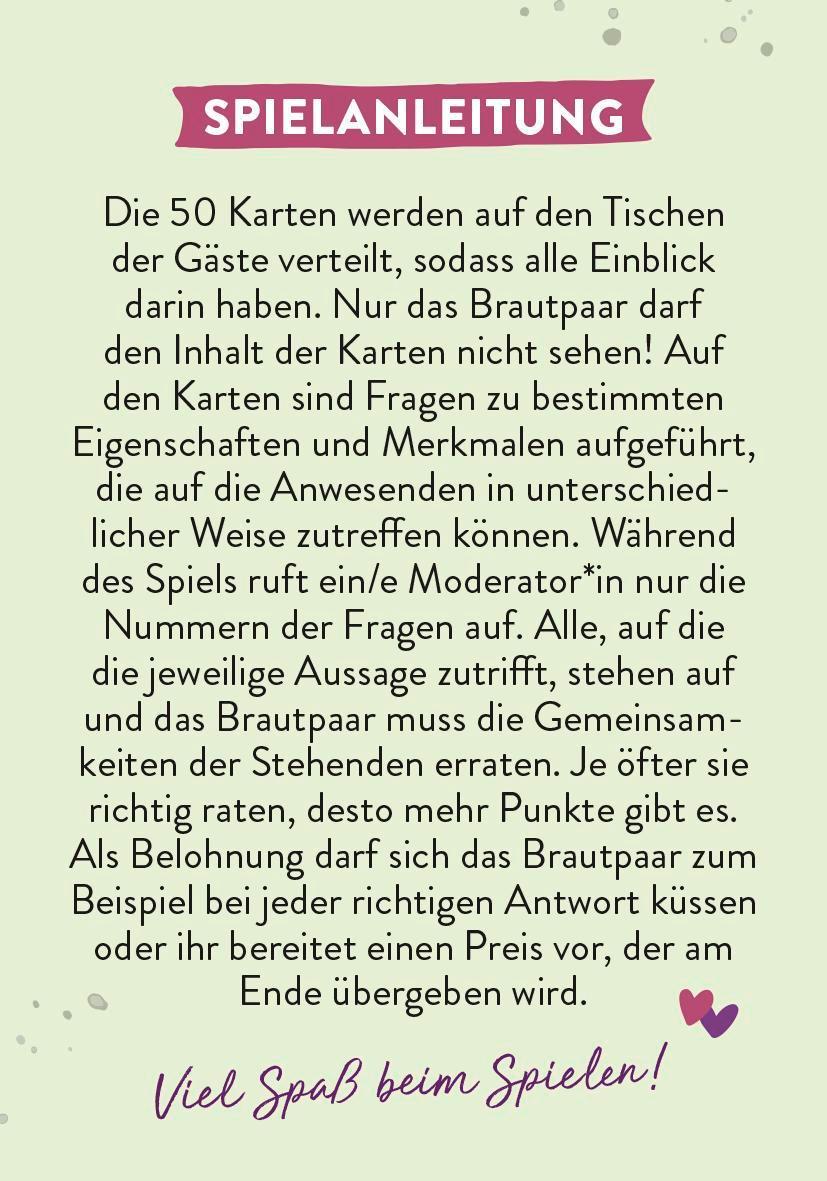 Wie gut kennt ihr eure Gäste? Das Partyspiel für die Hochzeit