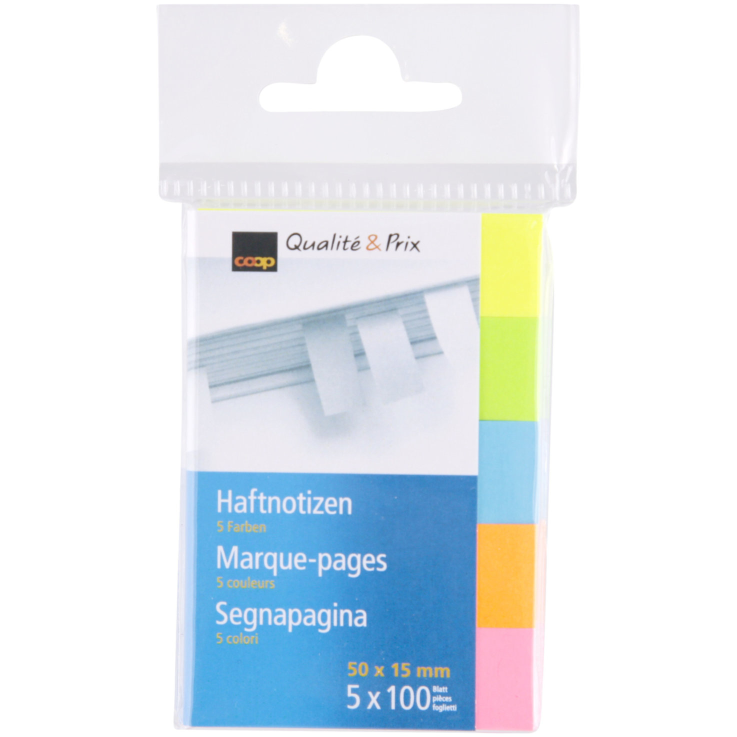 Haftnotizen farbig 5x100 Blatt