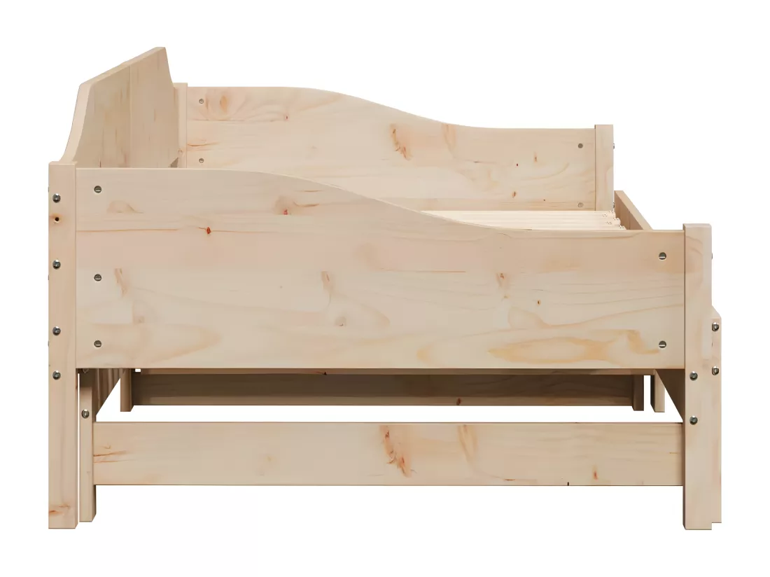 Lit de jour avec lit gigogne 90x190 cm bois de pin massif