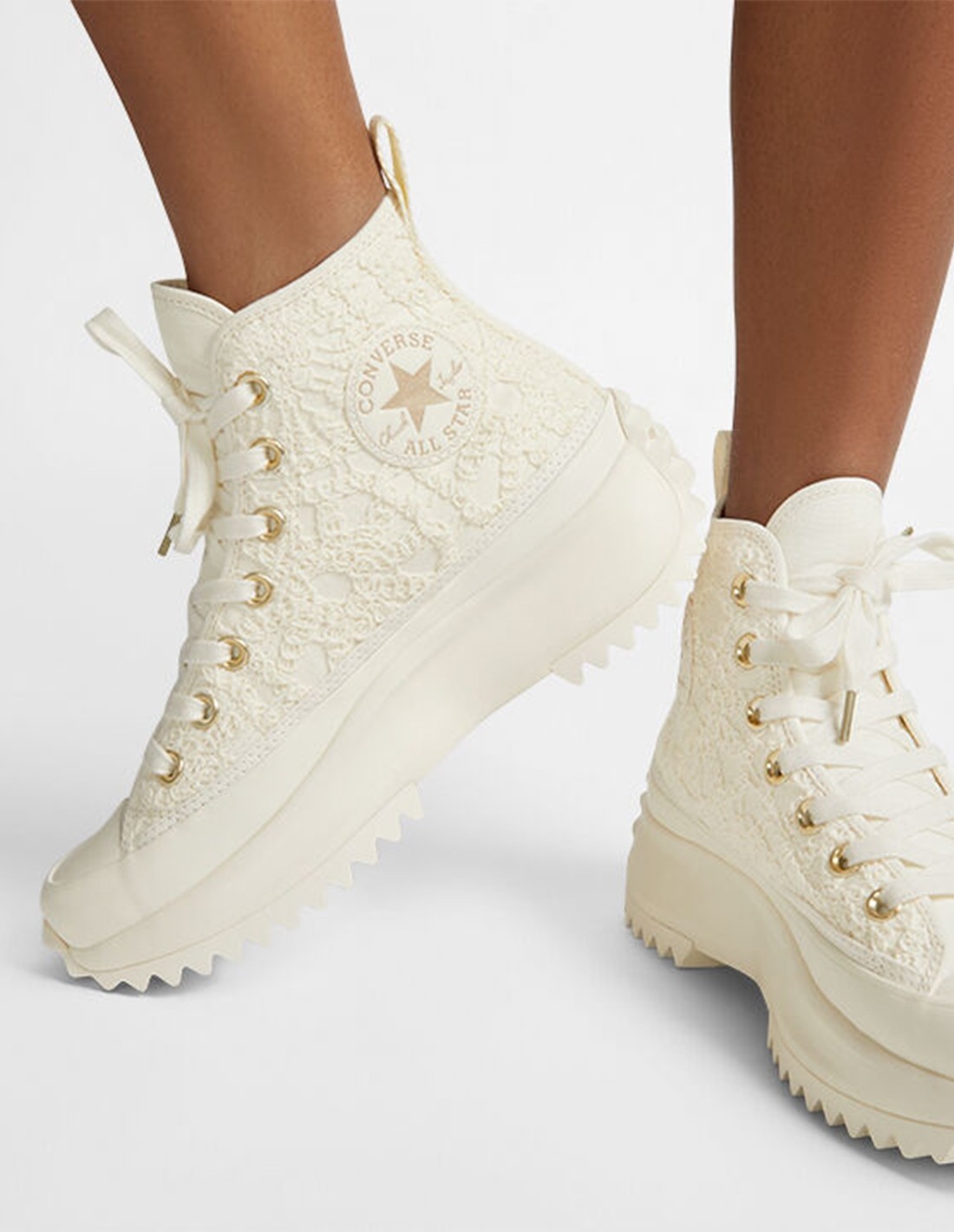 converse Sneakers compensées Femme run star hike hi Blanc
