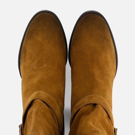 Tamaris Enkellaarsjes cognac Leer