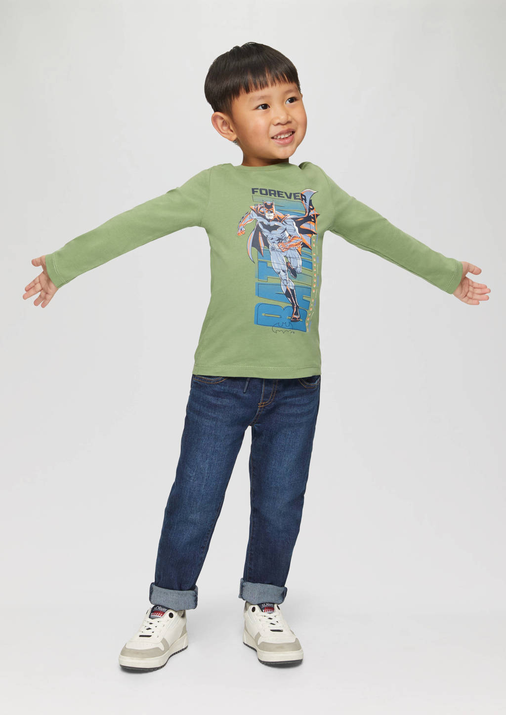 s.Oliver longsleeve met printopdruk groen