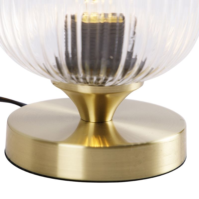 Art deco tafellamp messing met glas - Banci
