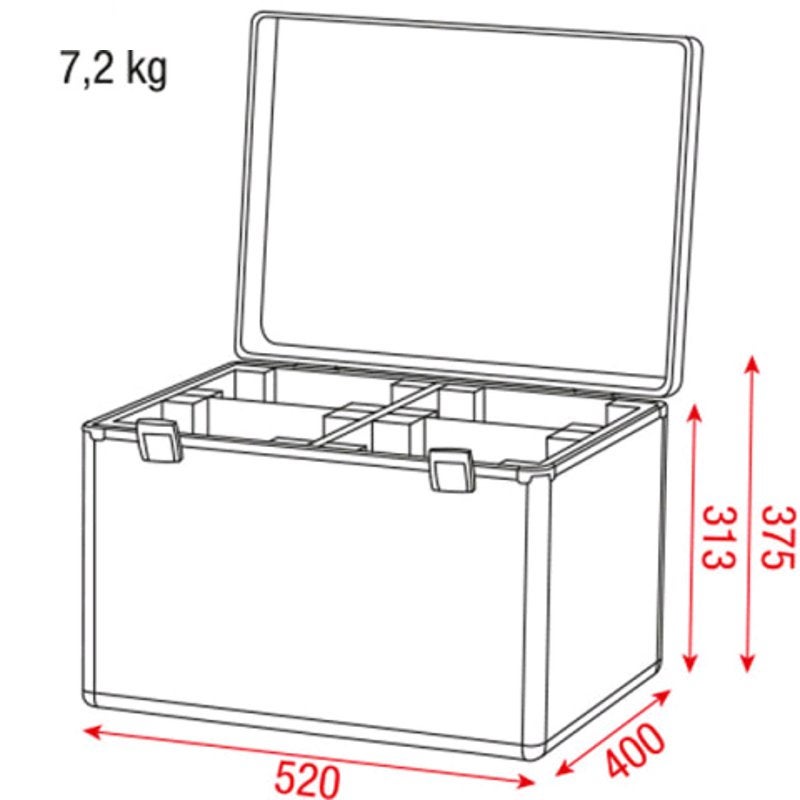 DAP flightcase voor 4x Kanjo Wash/Spot