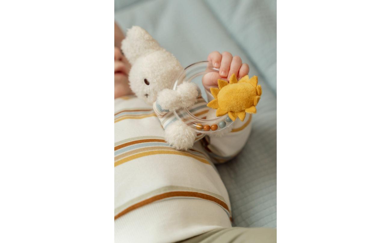 Nijntje Miffy x Little Dutch - Vintage Sunny Stripes Ringrammelaar