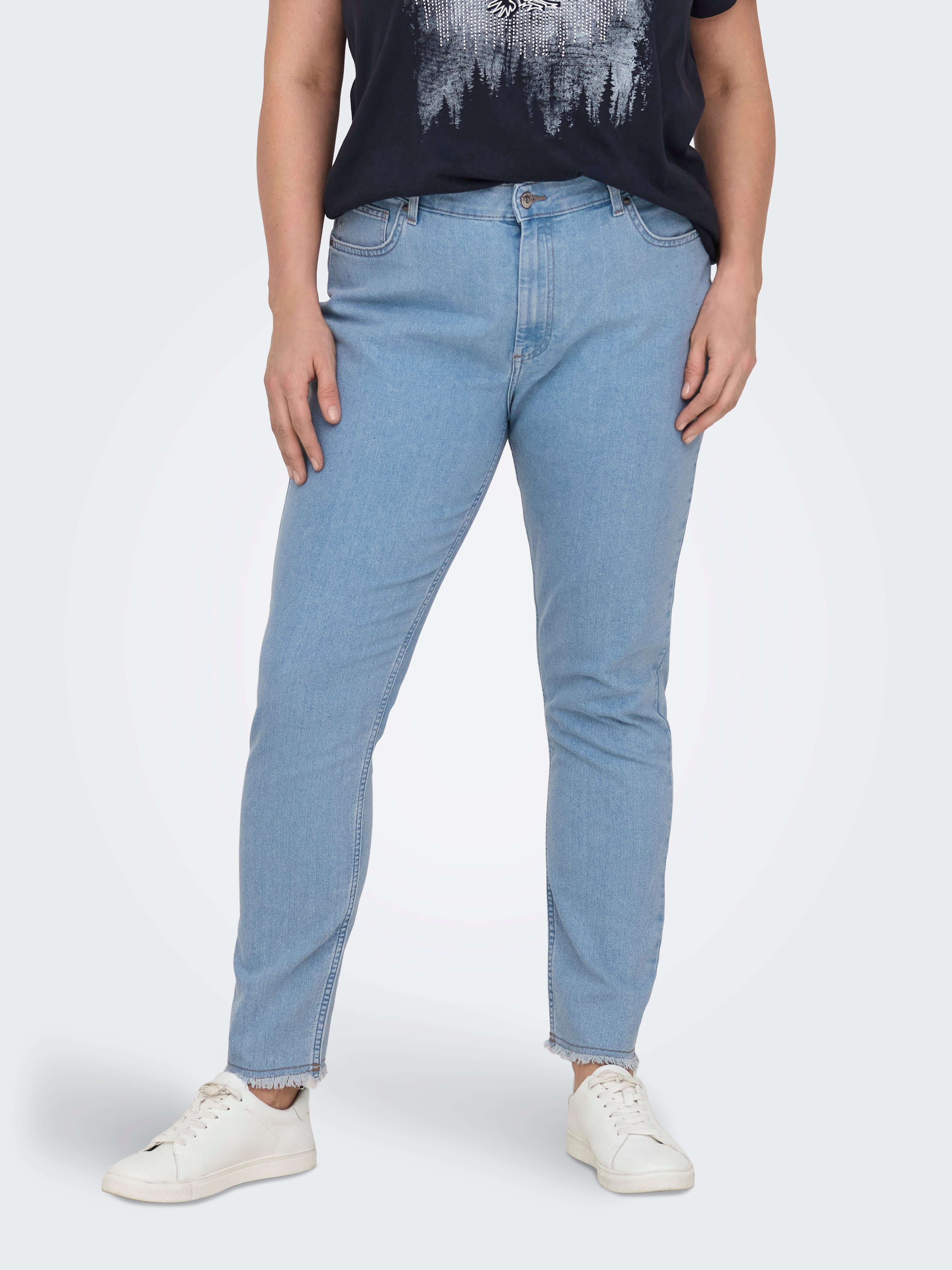 CARHUSH Mittlere Taille Skinny Fit Jeans Light Blue Denim